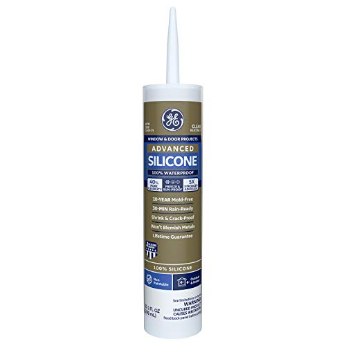 GE Advanced Silicone Window & Door Sealant Clear, 10.1 oz, 1, Cartridge