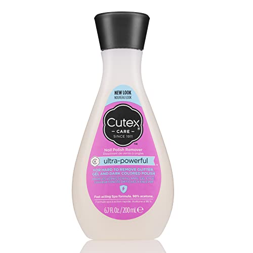 Cutex Gel Nail Polish Remover, Gifts for Women, Stocking Stuffers, Ultra-Powerful & Removes Glitter and Dark Colored Paints, Paraben Free, 6.76 Fl Oz