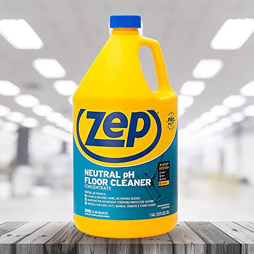 Zep Neutral pH Floor Cleaner. 1 Gallon (Case of 4) - ZUNEUT128 - Concentrated Pro Trusted All-Purpose Floor Cleaner