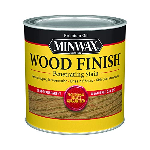 1/2 pt Minwax 22760 Weathered Oak Wood Finish Oil-Based Wood Stain