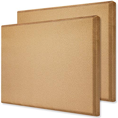 TroyStudio Acoustic Panel - Sound Absorber - Fiberglass - Multiple Colors & Sizes - (Pack of 2) (400 X 300 X 28 mm, Brown)
