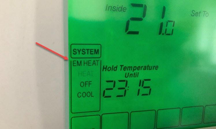 Em heat on thermostat