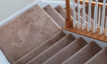 Clean carpeted stairs