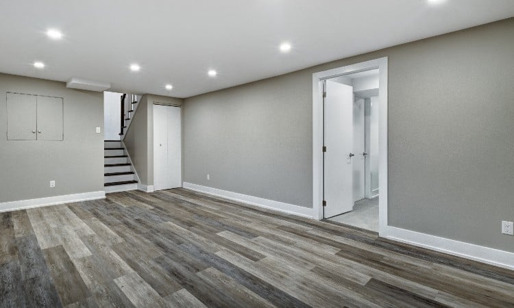 Outlet height finished basement