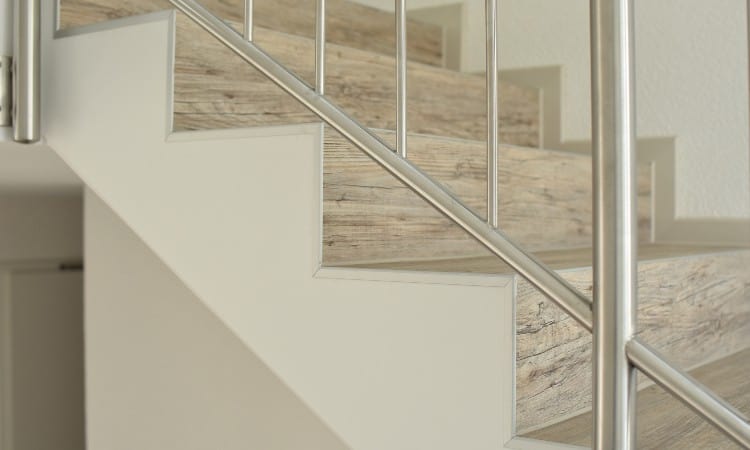 Vinyl plank flooring on stairs