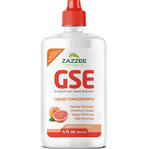 Zazzee Grapefruit Seed Extract (GSE) 4 Ounces | 480 Servings | 2X Potency | Maximum Strength | High Absorption | 100 mg per Serving | Vegan, Liquid Concentrate, Non-GMO and All-Natural