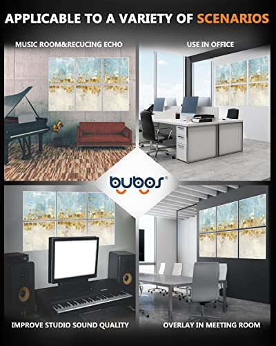 BUBOS Art Acoustic Panels,72“x48”inch Premium Acoustical wall panel,Adhesive Included, Decorative Sound Absorbing Panel for walls, Studio Acoustic Treatment,Soundproof Wall Panel